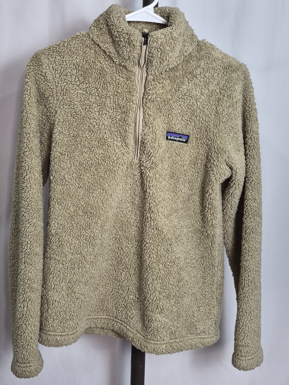 Patagonia Beige Sherpa Fleece Quarter-Zip Pullover